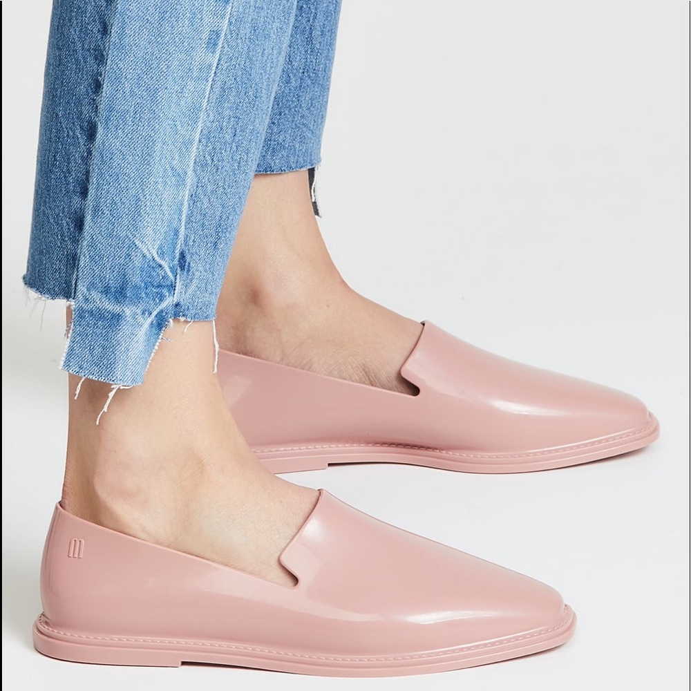 Melissa Glossy Blush Pink Slip-On Flats
